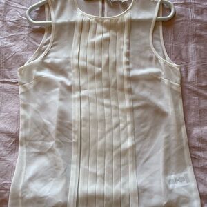 Elegant Cream Sleeveless Blouse